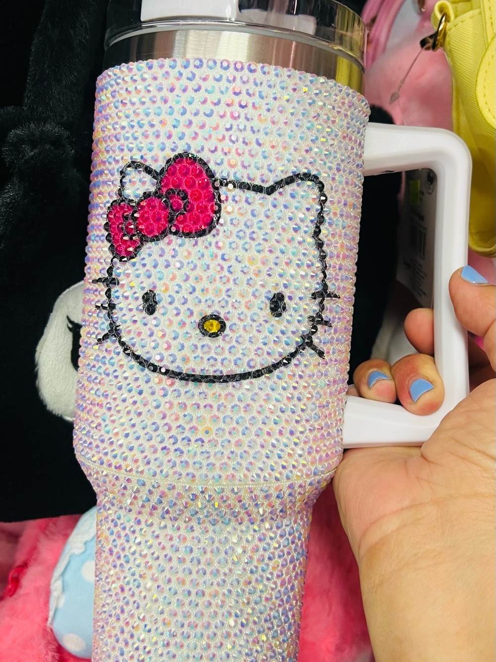 Hello Kitty Iridescent Crystal Tumbler with Pink Bow